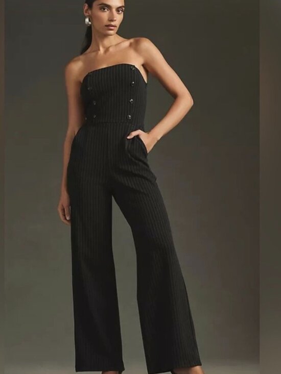 Maeve Pants - MAEVE STRAPLESS PINSTRIPE JUMPSUIT FROM ANTHROPOLOGIE